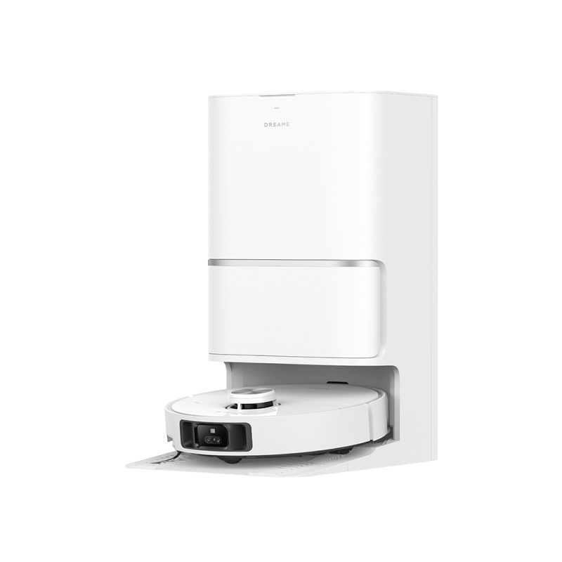 Dreame L40 Ultra Robot Vacuum with docking station in a modern white design